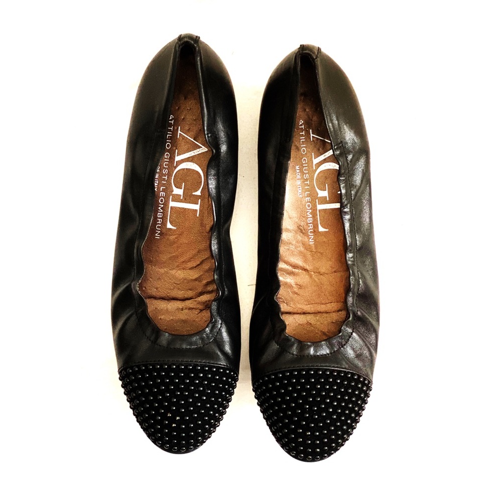 AGL Blakey Studded Cap Toe Ballet Flats Size 38.5